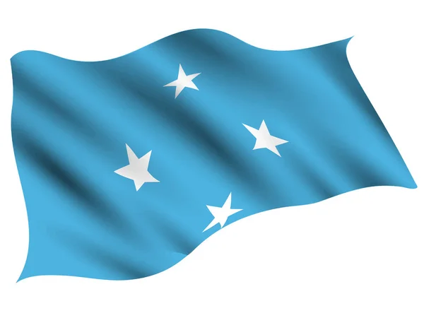 Het Pictogram Van Vlag Van Micronesia Land — Stockvector