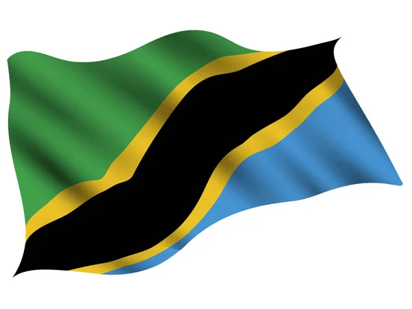 Tansania Flagge — Stockvektor