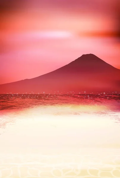 Fuji Sea Paisagem Fundo — Vetor de Stock