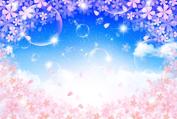 Fond Fleur Cerisier Printemps Fleur — Image vectorielle