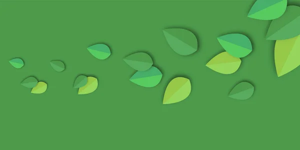 Grönt Blad Grön Bakgrund — Stock vektor