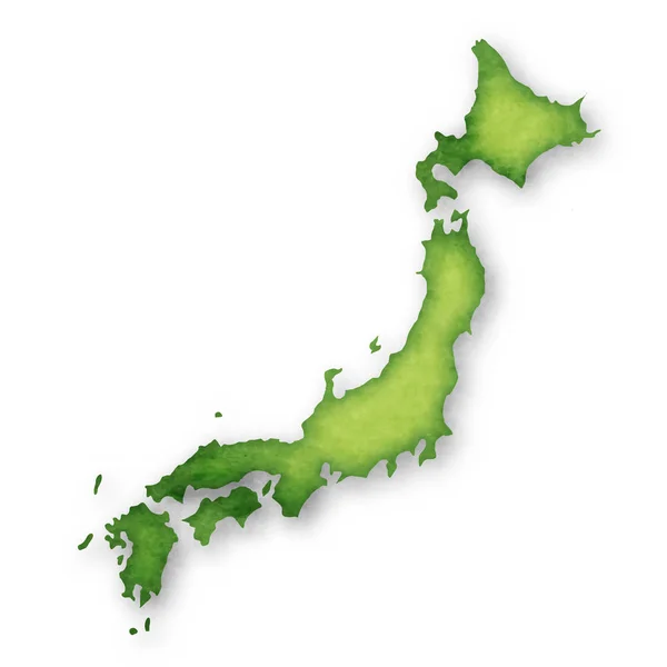 Japan Map Green Icon — Stock Vector