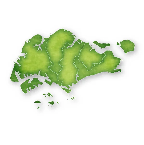 Szingapúr Térkép Keret Ikonra — Stock Vector