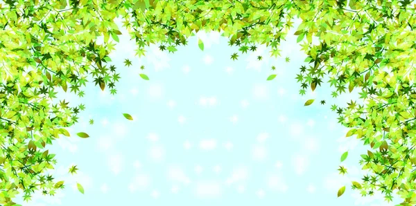 Nouvelle Feuille Verte Fond Vert — Image vectorielle