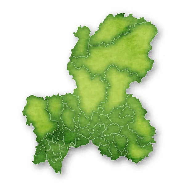 Gifu Map Green Icon — Stock Vector