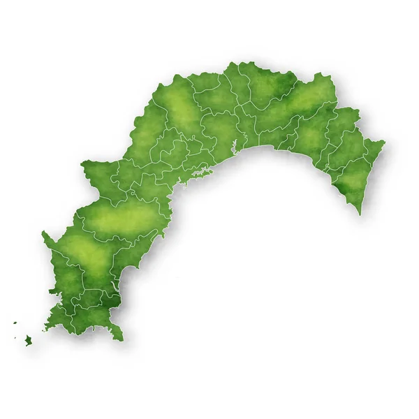 Mappa Kochi Icona Verde — Vettoriale Stock