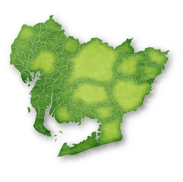 Aichi Mapa Ícone Verde —  Vetores de Stock