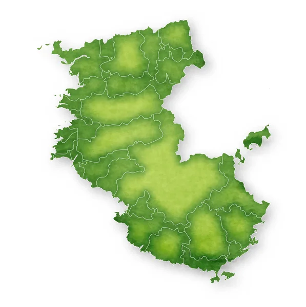 Ikona Zielona Mapa Wakayama — Wektor stockowy