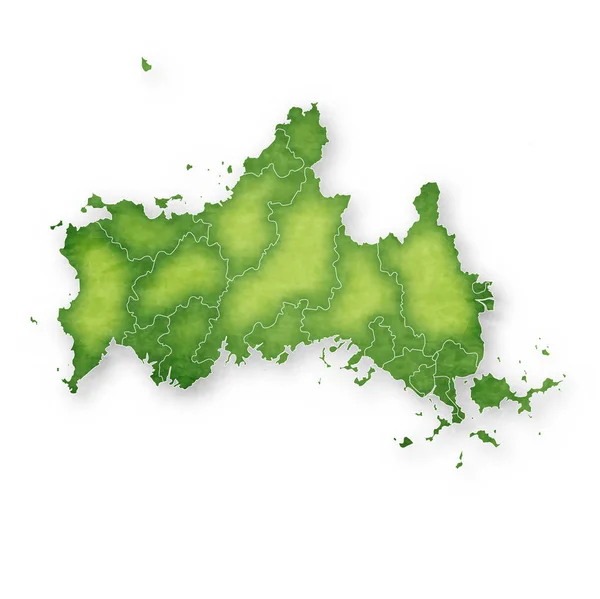 Yamaguchi Mapa Ícone Verde — Vetor de Stock