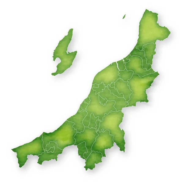 Carte Niigata Icône Verte — Image vectorielle