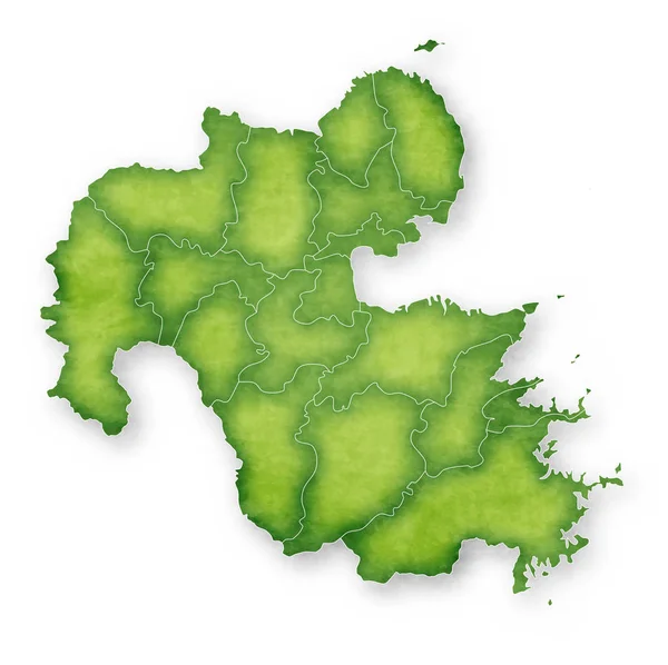 Oita Carte Icône Verte — Image vectorielle