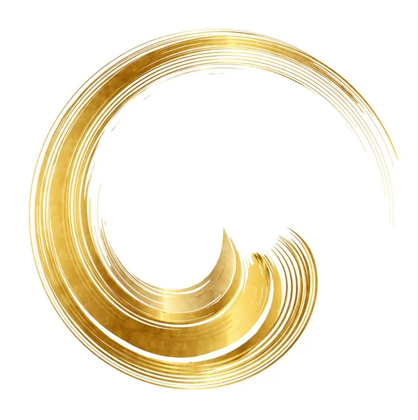 Swirl Circle Gold Icon — Stock Vector