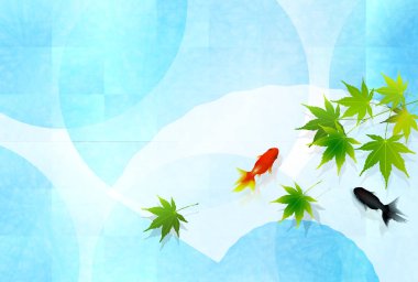 Goldfish yaz tebrik kartı Maple arka plan
