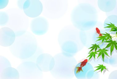 Yaz tebrik goldfish akçaağaç arka plan