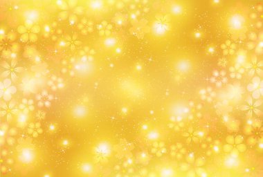 Kiraz çiçeği bahar altın arka plan