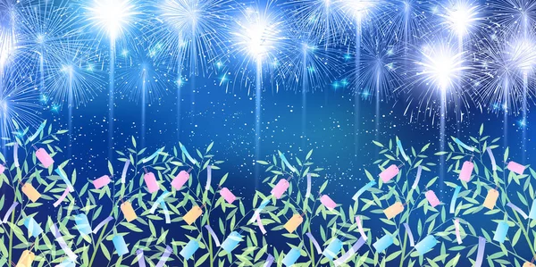 Tanabata Feuerwerk Sommer Hintergrund — Stockvektor
