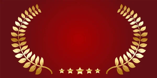 Icono Estrella Laurel Oro — Vector de stock