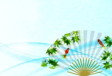 Yaz tebrik goldfish akçaağaç arka plan