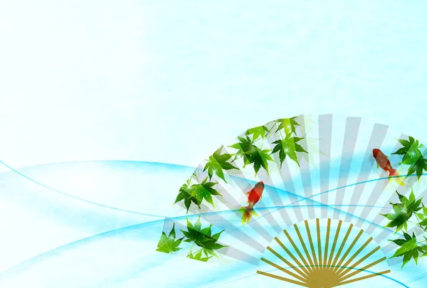 Yaz tebrik goldfish akçaağaç arka plan