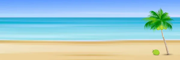 Sea Summer Landscape Background — Stock Vector