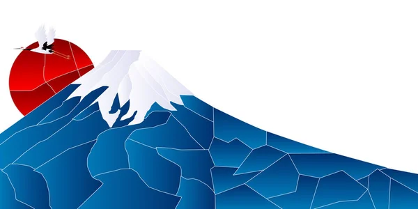 富士山日本日出背景 — 图库矢量图片