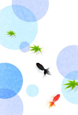 Yaz tebrik goldfish akçaağaç arka plan