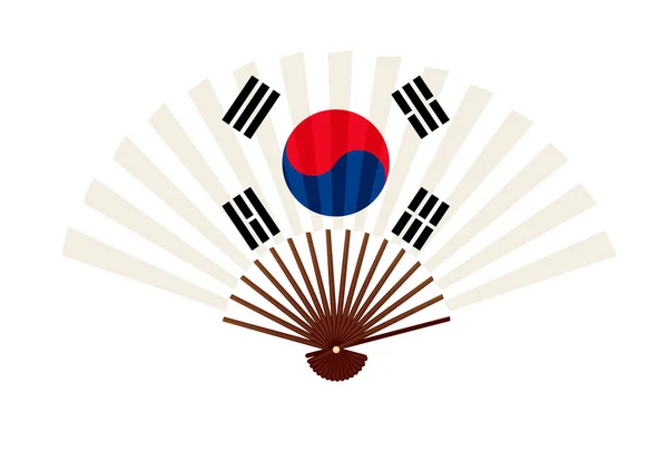 Sydkoreas Nationella Flaggsymbol Ikon — Stock vektor