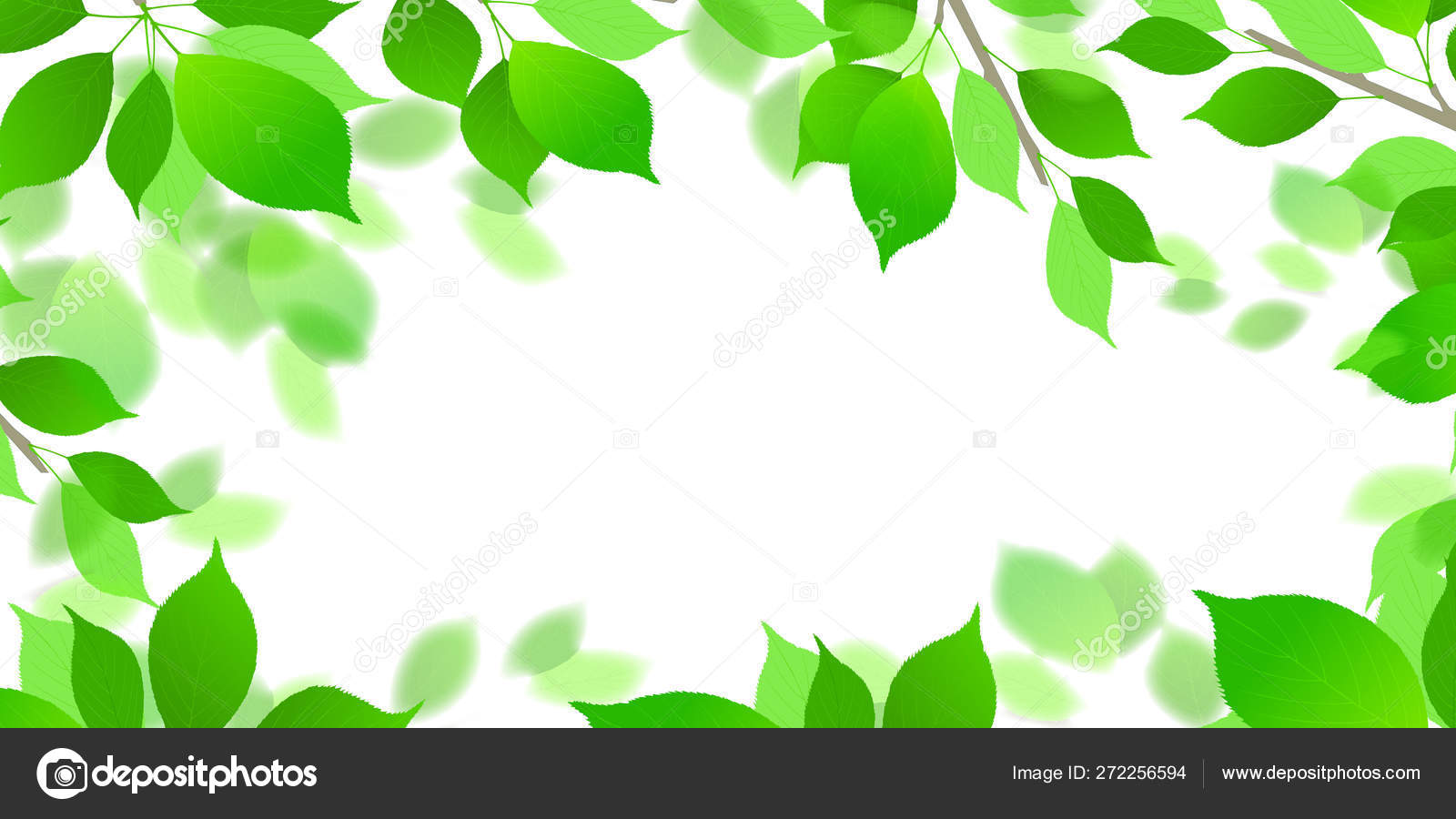 Fresh Green Leaves Green Background Stock Vector Image by ©JBOY24 #272256594