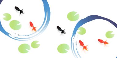 Yaz tebrik japon balığı yaz arka plan