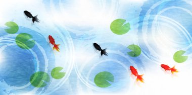 Yaz tebrik japon balığı yaz arka plan