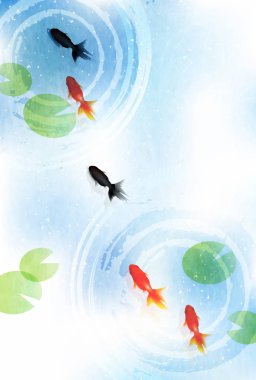 Yaz tebrik japon balığı yaz arka plan