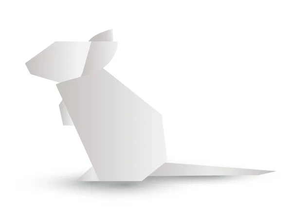 Rata Origami Año Nuevo Icono Tarjeta — Vector de stock
