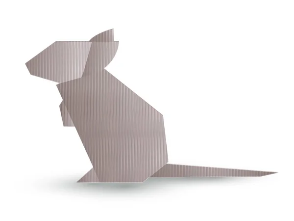 Rat Origami Nieuw Jaarkaart Icoon — Stockvector