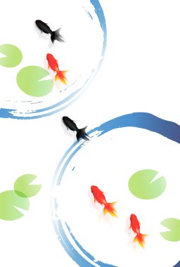 Yaz tebrik japon balığı yaz arka plan