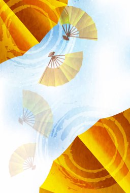 Katlanır fan yaz tebrik kartı arka plan