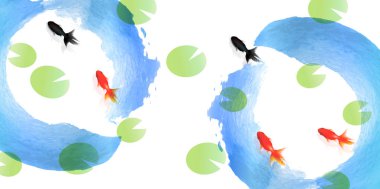 Yaz tebrik japon balığı yaz arka plan