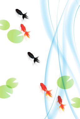 Yaz tebrik japon balığı yaz arka plan