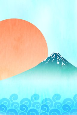 Fuji Dağı Japonya Japon kağıt arka plan