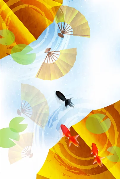 Yaz tebrik japon balığı yaz arka plan