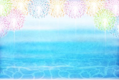 Havai fişek yaz deniz arka plan