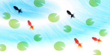 Yaz tebrik japon balığı yaz arka plan