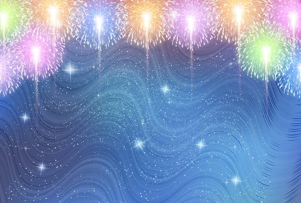 Fogos Artifício Tanabata Láctea Fundo — Vetor de Stock