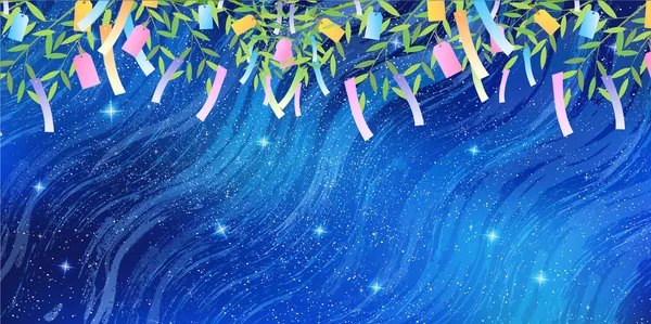 Tanabata Láctea Ornamento Fundo —  Vetores de Stock