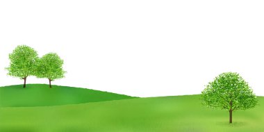 Çayır ağaçları manzara arka plan