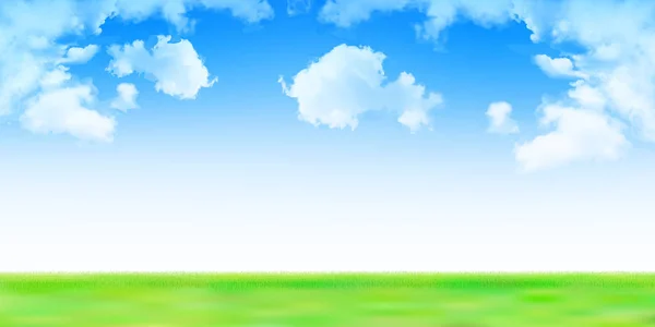 天空草地景观背景 — 图库矢量图片