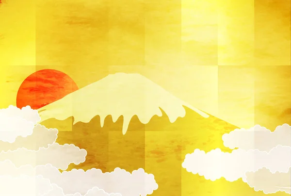 Mount Fuji Sunrise Cloud Sea Background — Stock Vector