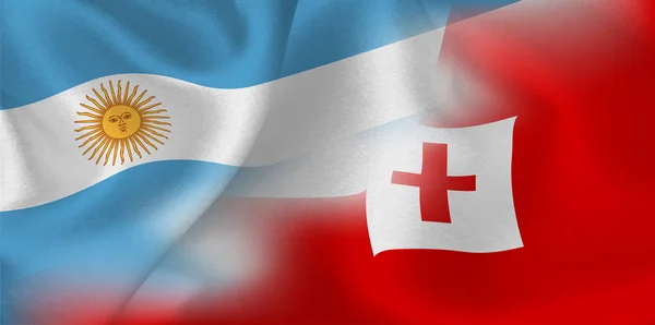 Bandeira Nacional Rugby Argentina Tonga —  Vetores de Stock