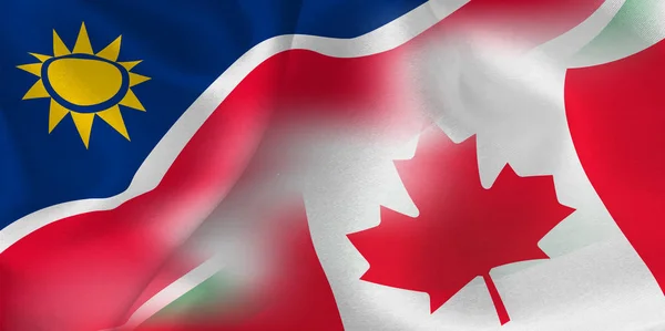 Národní Vlajka Rugby Namibie Kanada — Stockový vektor