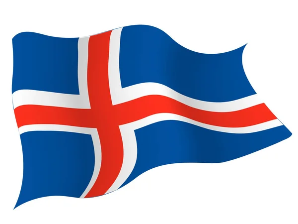 Flaga Kraju Ikona Islandia — Wektor stockowy
