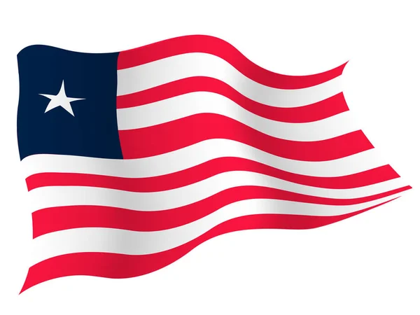 Paese Bandiera Icona Liberia — Vettoriale Stock